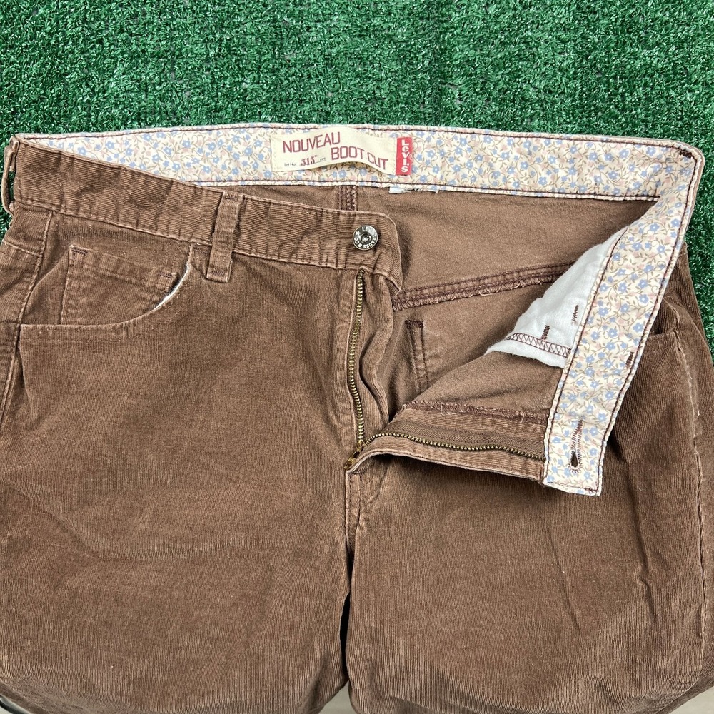 Levi's 515 Pants Women's 34x30" Brown Corduroy Nouveau‎ Bootcut Flare High Y2K - Picture 2 of 10